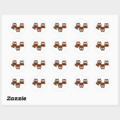 Sticker Rond Chouettes (Feuille)