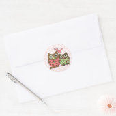 Sticker Rond Chouettes d'amour (Enveloppe)