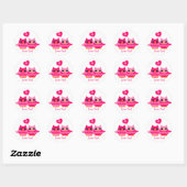 Sticker Rond Chouettes d'amour douces (Feuille)