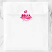 Sticker Rond Chouettes d'amour douces (Sac)
