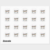 Sticker Rond Chouettes mignonnes en amour (Feuille)