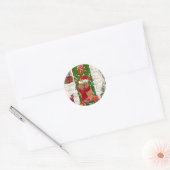 Sticker Rond Chow Chow Chien Noël (Enveloppe)