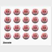 Sticker Rond Chow Chow Chien voiture avec les coeurs Valentine' (Feuille)