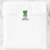 Sticker Rond Choy To The World Funny Bok Choy Veggie Pun (Sac)