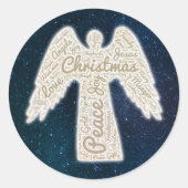Sticker Rond Chrétien angel signification de Noël (Devant)