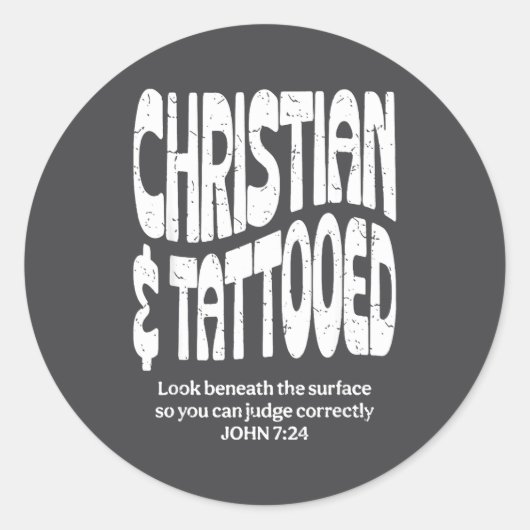Sticker Rond Chrétien Et Tatoué (Devant)