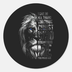Sticker Rond Chrétien Je peux faire toutes choses par le Christ
