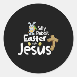 Sticker Rond Chrétiens Dons Mignons Lapin Silencieux Pâques