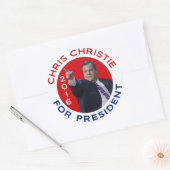 Sticker Rond Chris Christie Pour Président 2016 (Enveloppe)