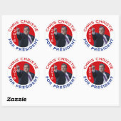 Sticker Rond Chris Christie Pour Président 2016 (Feuille)