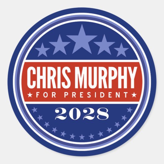 Sticker Rond Chris Murphy pour Président 2028 (Devant)