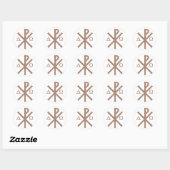 Sticker Rond Chrisme Alpha Omega aspect terre. (Feuille)