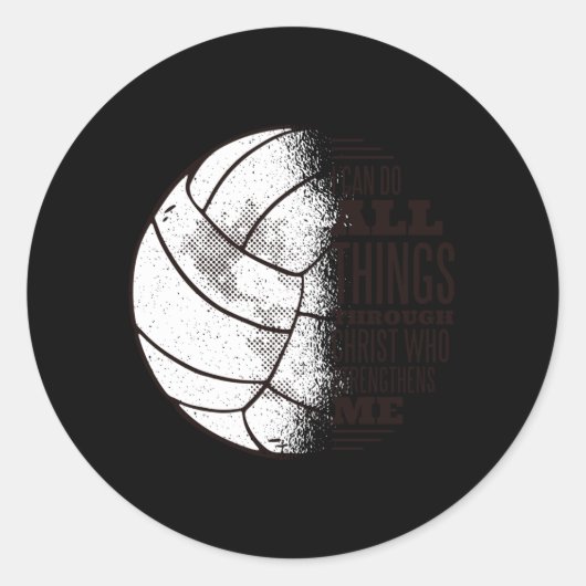 Sticker Rond Christ de volleyball (Devant)
