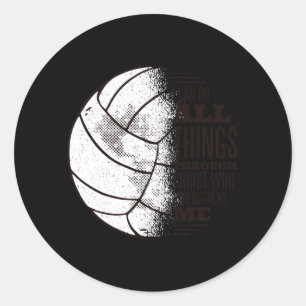 Sticker Rond Christ de volleyball