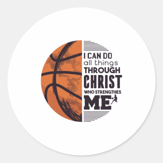 Sticker Rond Christ du basket-ball (Devant)
