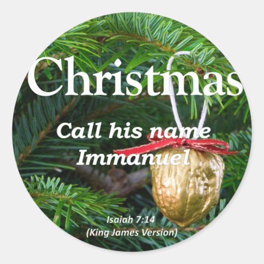 Sticker Rond Christ est Emmanuel Noël Isaïe 7-14 (Devant)