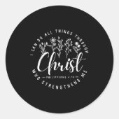 Sticker Rond Christ I Can Do All Things Through Who Strengthens (Devant)