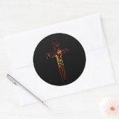 Sticker Rond Christ sur croix Black Edition (Enveloppe)
