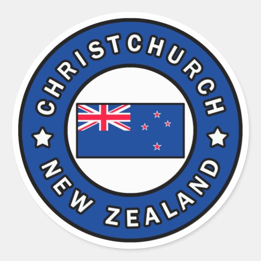 Sticker Rond Christchurch Nouvelle-Zélande (Devant)