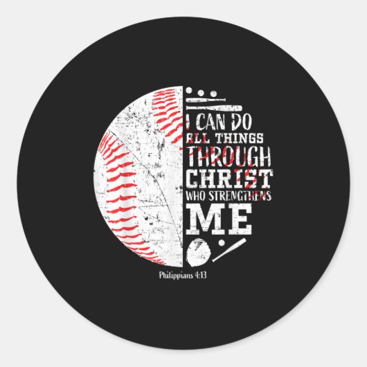 Sticker Rond Christian Baseball Philipans 4_13 I Can Do All Thi (Devant)