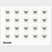 Sticker Rond Christian Be Transformé Boho Butterfly Custom (Feuille)