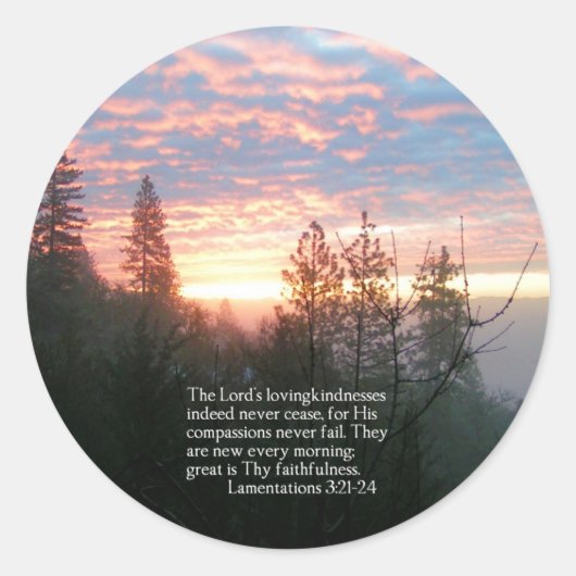 Sticker Rond Christian Bible Verse Sunrise Paysage (Devant)