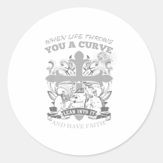 Sticker Rond Christian Biker Motorcycle Jésus Christ ont (Devant)