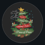 Sticker Rond Christian Christmas Il Sera Appelé Merveilleux Co<br><div class="desc">Christian Christmas Il Sera Appelé Merveilleux Conseiller</div>