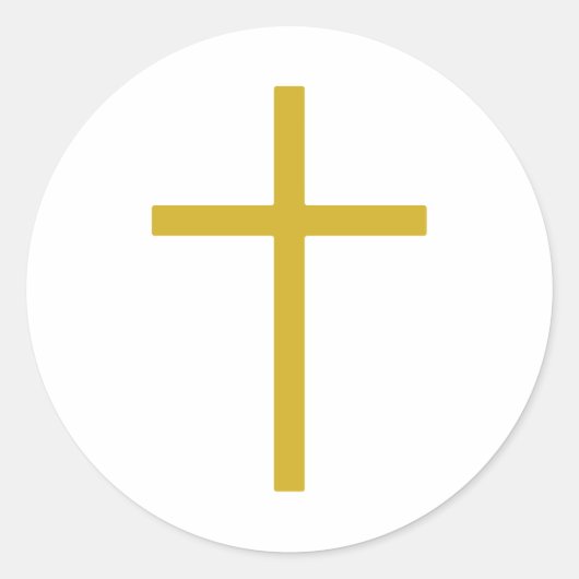 Sticker Rond Christian Cross Gold (Devant)