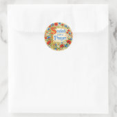Sticker Rond Christian Floral Prayer Religious Seal  (Sac)