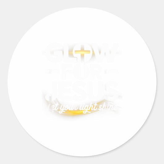 Sticker Rond Christian Glow For Jesus Let Your Light Shine Fait (Devant)