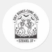 Sticker Rond Christian Halloween Dry Bones Come Alive Funny Jes (Devant)