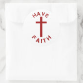 Sticker Rond Christian have Faith Croix Rouge et design de text (Sac)