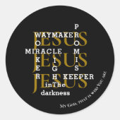 Sticker Rond Christian JESUS Waymaker (Devant)