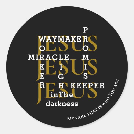 Sticker Rond Christian JESUS Waymaker (Devant)