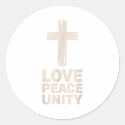Sticker Rond Christian Love Peace Unity Day (Devant)