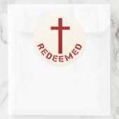 Sticker Rond Christian Rendu Croix Rouge et Conception de texte (Sac)