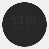 Sticker Rond Christian Shirts Women Men Way Truth Life Christia (Devant)