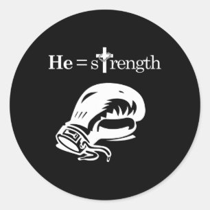Sticker Rond Christian Sports Inspirational Quota Jesus Boxing