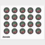 Sticker Rond Christmas Awesome Like My Daughter Santa Hat Ugly  (Feuille)