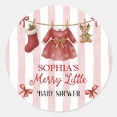 Sticker Rond Christmas Baby Shower (Devant)