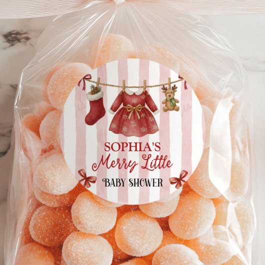 Sticker Rond Christmas Baby Shower