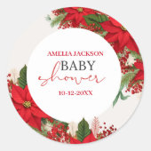 Sticker Rond Christmas baby shower festive   (Devant)