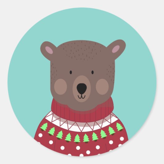 Sticker Rond Christmas Bear (Devant)