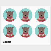 Sticker Rond Christmas Bear (Feuille)