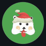 Sticker Rond Christmas Bear<br><div class="desc">Voir plus Designs de Noël par Sandra</div>