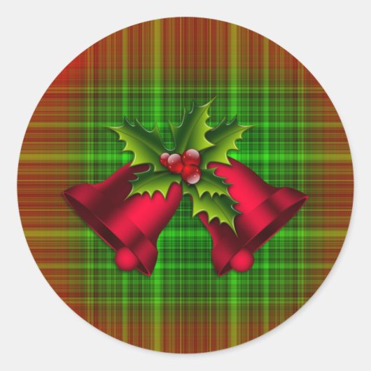 Sticker Rond Christmas Bells et Holly (Devant)