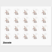 Sticker Rond Christmas Bunny and Snowflake, personalized (Feuille)