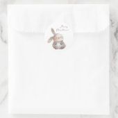 Sticker Rond Christmas Bunny and Snowflake, personalized (Sac)