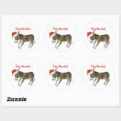 Sticker Rond Christmas Burro Feliz Navidad Personnalisable (Feuille)